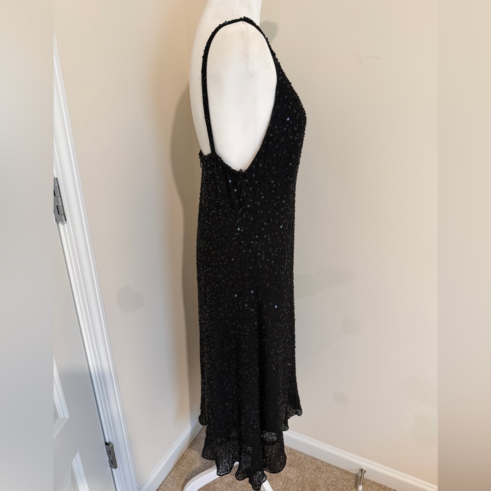 Vintage Impressions Black Beaded Sequin Midi Dress - Picture 5 of 6